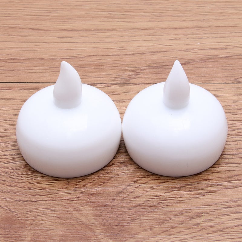 2pcs Floating Candles Lights Candle Lamp for Wedding Party Decoration (White) - Image 1