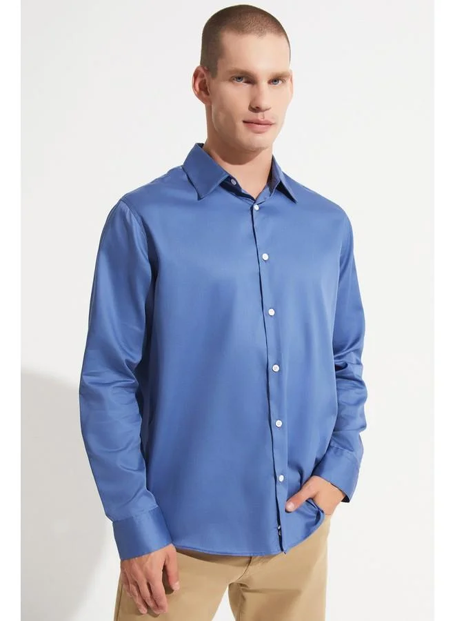 JUNE June Exclusive Men Relax Fit Shirt Indigo