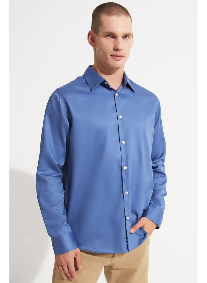 جون قميص رجالي حصري لشهر يونيو بقصة مريحة - نيلي - Image 5