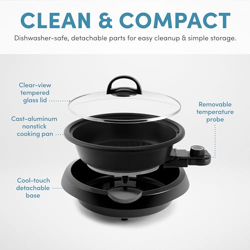 Aroma Housewares ASP-137B 3-Quart/10-inch 3-in-1 Super Pot with Grill Plate, Black - Image 4