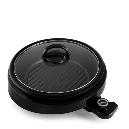 Aroma Housewares ASP-137B 3-Quart/10-inch 3-in-1 Super Pot with Grill Plate, Black - Image 1
