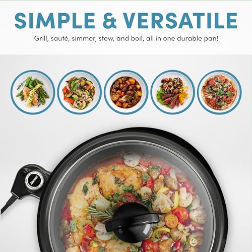 Aroma Housewares ASP-137B 3-Quart/10-inch 3-in-1 Super Pot with Grill Plate, Black - Image 2
