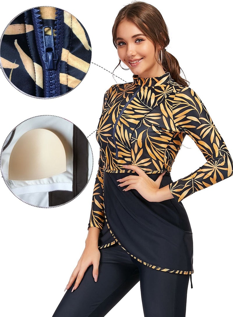Loquat Swimsuit 3-piece Long Sleeved Trousers Hat - Image 3