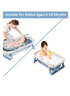 XiuWoo Foldable Baby Bathtub with Temperature Sensing Portable Travel Bathtub with Drain Hole Durable Baby Bathtub Newborn to Toddler 0 to 36 Months  - Image 2