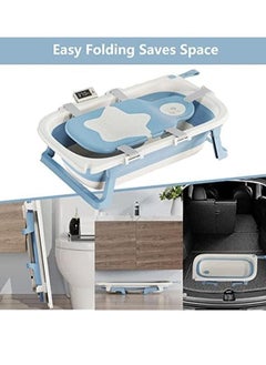 XiuWoo Foldable Baby Bathtub with Temperature Sensing Portable Travel Bathtub with Drain Hole Durable Baby Bathtub Newborn to Toddler 0 to 36 Months  - Image 5