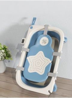 XiuWoo Foldable Baby Bathtub with Temperature Sensing Portable Travel Bathtub with Drain Hole Durable Baby Bathtub Newborn to Toddler 0 to 36 Months  - Image 1