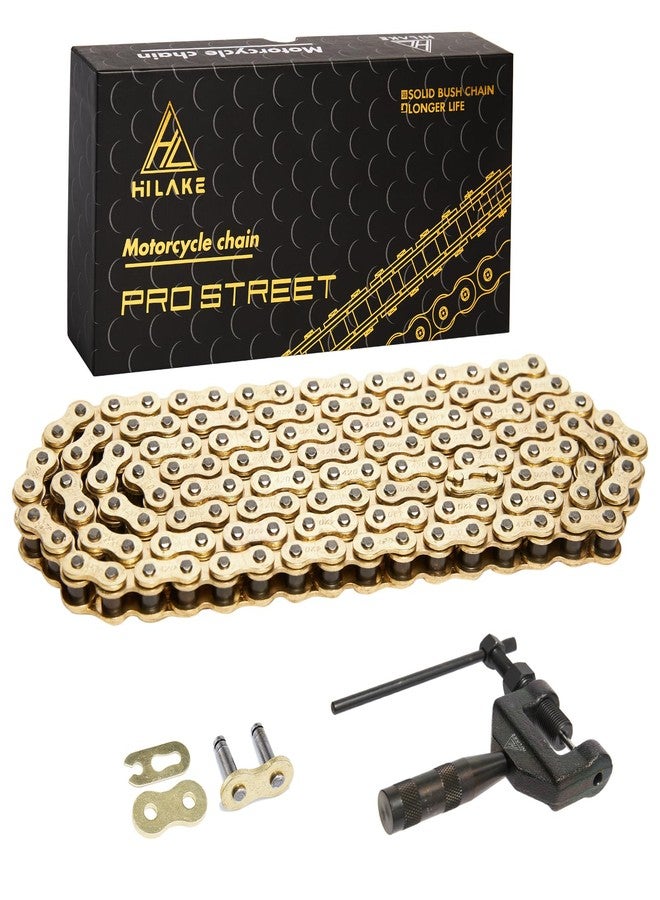 HILAKE 420H Motorcycle Chain 132 Links Non O-Ring with Connecting Master Link and Chain Breaker Heavy Duty Drive Chain for Motorcycle Bicycle Go Kart Mini Trail Bike - Image 1