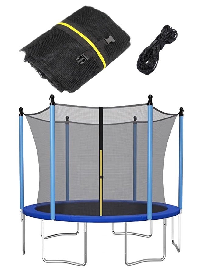ECYITISY Trampoline Safety Net 6FT 8FT 10FT 12FT 14FT 15FT 16FT Round Trampoline Replacement Net for 6/8/12 Straight Poles UV-Resistant Kides Jumping Safety Enclosures NetingBlack,14FT-8Poles - Image 1