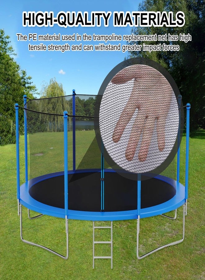 ECYITISY Trampoline Safety Net 6FT 8FT 10FT 12FT 14FT 15FT 16FT Round Trampoline Replacement Net for 6/8/12 Straight Poles UV-Resistant Kides Jumping Safety Enclosures NetingBlack,14FT-8Poles - Image 5
