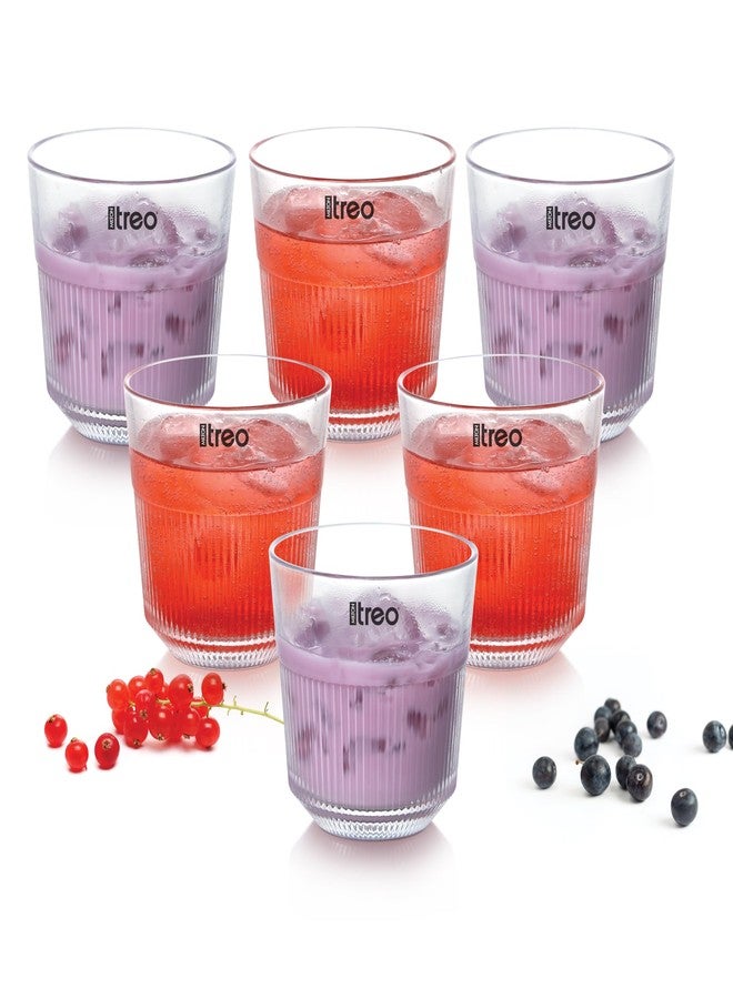 تريو أكواب عصير أورورا من تريو باي ميلتون | طقم زجاجي فاخر مكون من 6 أكواب، سعة كل منها 250 مل، مناسبة للماء والمشروبات الباردة | مثالية للمنزل والمطاعم والحفلات - Image 1