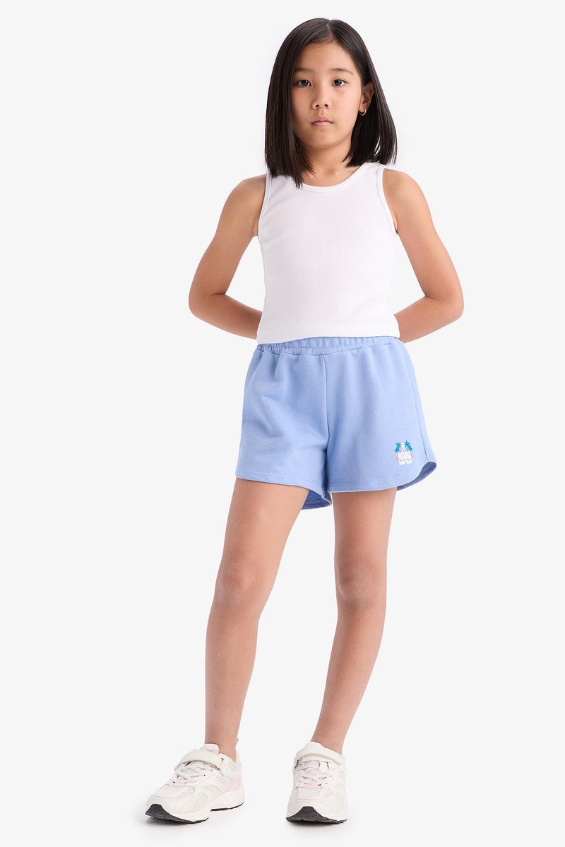 DeFacto Blue Girl Girl Flexible Waist Sweatshirt Fabric Shorts Casual - Image 2