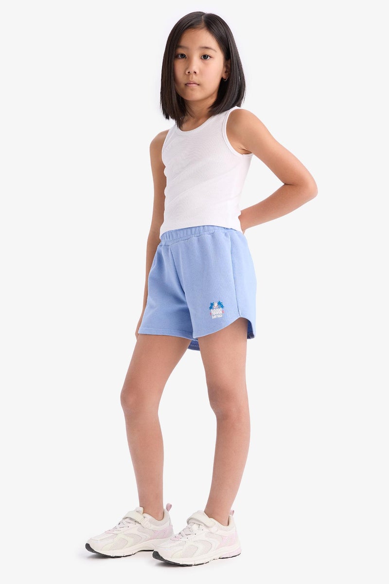 DeFacto Blue Girl Girl Flexible Waist Sweatshirt Fabric Shorts Casual - Image 1