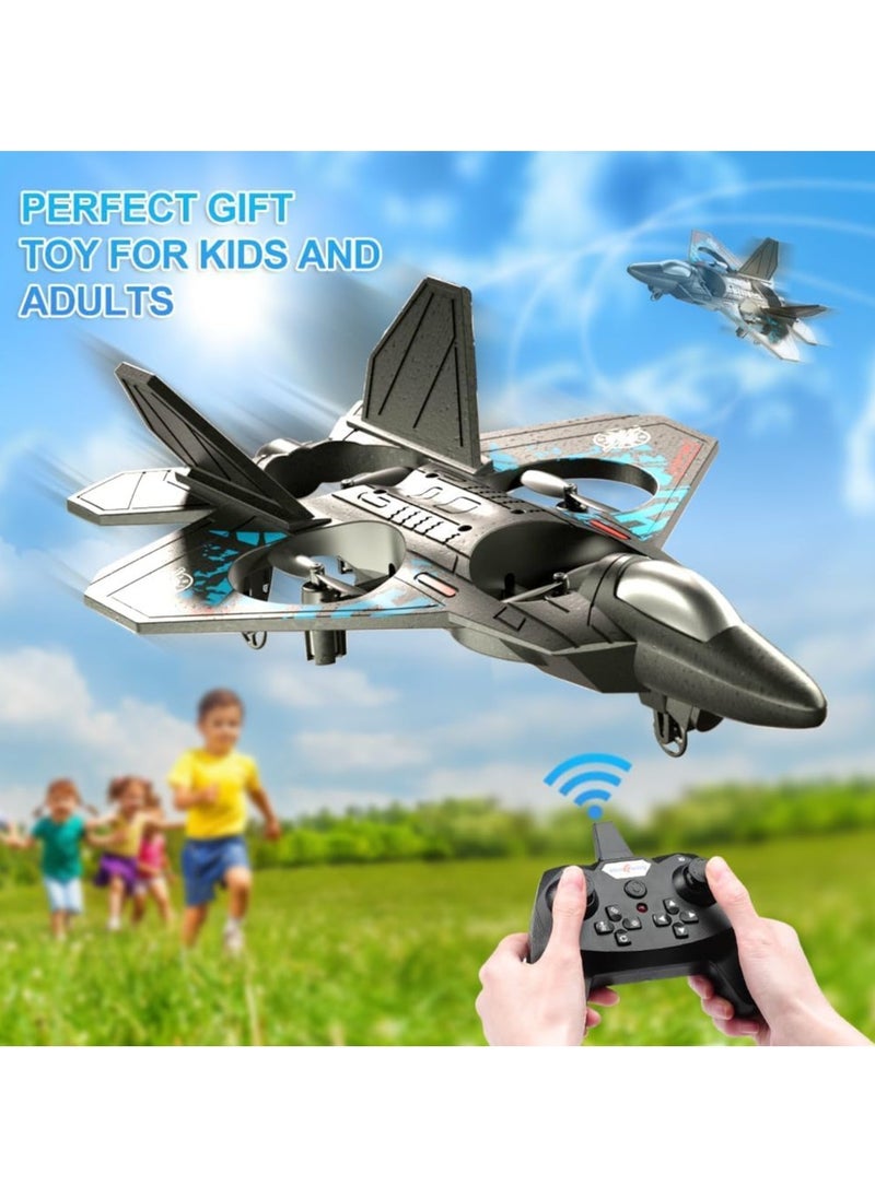 Generic - RC Airplane, 2.4GHz Remote Controlled Airplane, L0712 4 Channel Remote Control Airplane, Remote Controlled Fighter Airplane, Aeroplane Toy with Coloured Lights, for Beginners, Children, Adults - Image 1