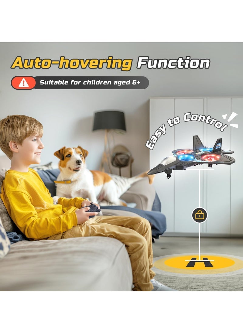 Generic - RC Airplane, 2.4GHz Remote Controlled Airplane, L0712 4 Channel Remote Control Airplane, Remote Controlled Fighter Airplane, Aeroplane Toy with Coloured Lights, for Beginners, Children, Adults - Image 1