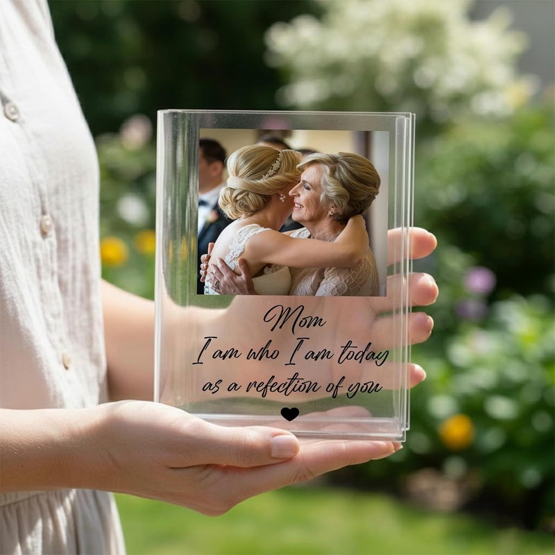 Custom Photo Book Vase Acrylic Book Shaped Vase 1pc Transparent Suitable For Fresh Flowers Modern Home Decor Transparent Vase For Bedroom Living Room Dining Table Mother's Day Gift - Image 1