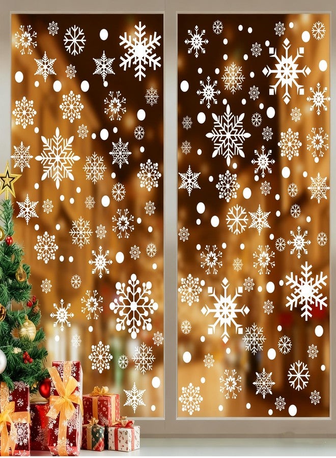 بلوس مجموعة ملصقات نوافذ عيد الميلاد من بلوس، 480 قطعة، ملصقات نوافذ عيد الميلاد مزدوجة الجوانب على شكل ندفة ثلج، تخفيضات على زينة عيد الميلاد، ملصقات نوافذ شتوية، زينة أرض العجائب، زينة عيد الميلاد - Image 4