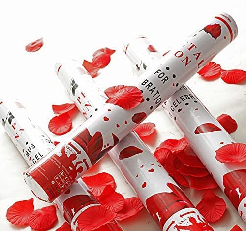 C R Tradelink Party Poppers for Birthday and Other Celebrations Sparkle Rose Petals Paper Shower Pack of 2 Pcs 40 CM Approx  - Image 2