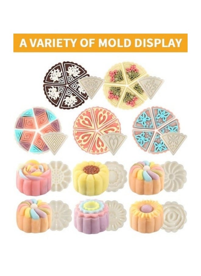 MIXDE 3D Rose Flowers Mooncake Cookie Mold,2 Sets DIY Mooncake Mold Press 11 Stamps,Triangle Shape Decoration Tools For Baking  - Image 4