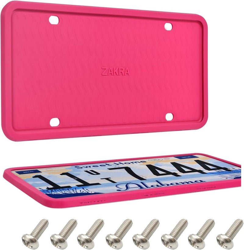ZAKRA Hotpink Silicone License Plate Frame - 2 Pack - Image 1