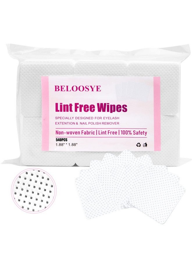 BELOOSYE 540 PCS Lint Free Nail Wipes,Eyelash Extension Glue Wipes,Super Absorbent Soft Non-woven Fabric Adhesive Nail Polish Remover Wipe,Cleaning Pad Cloth for Lash Extension Supplies and Nail Polish Bottle - Image 1