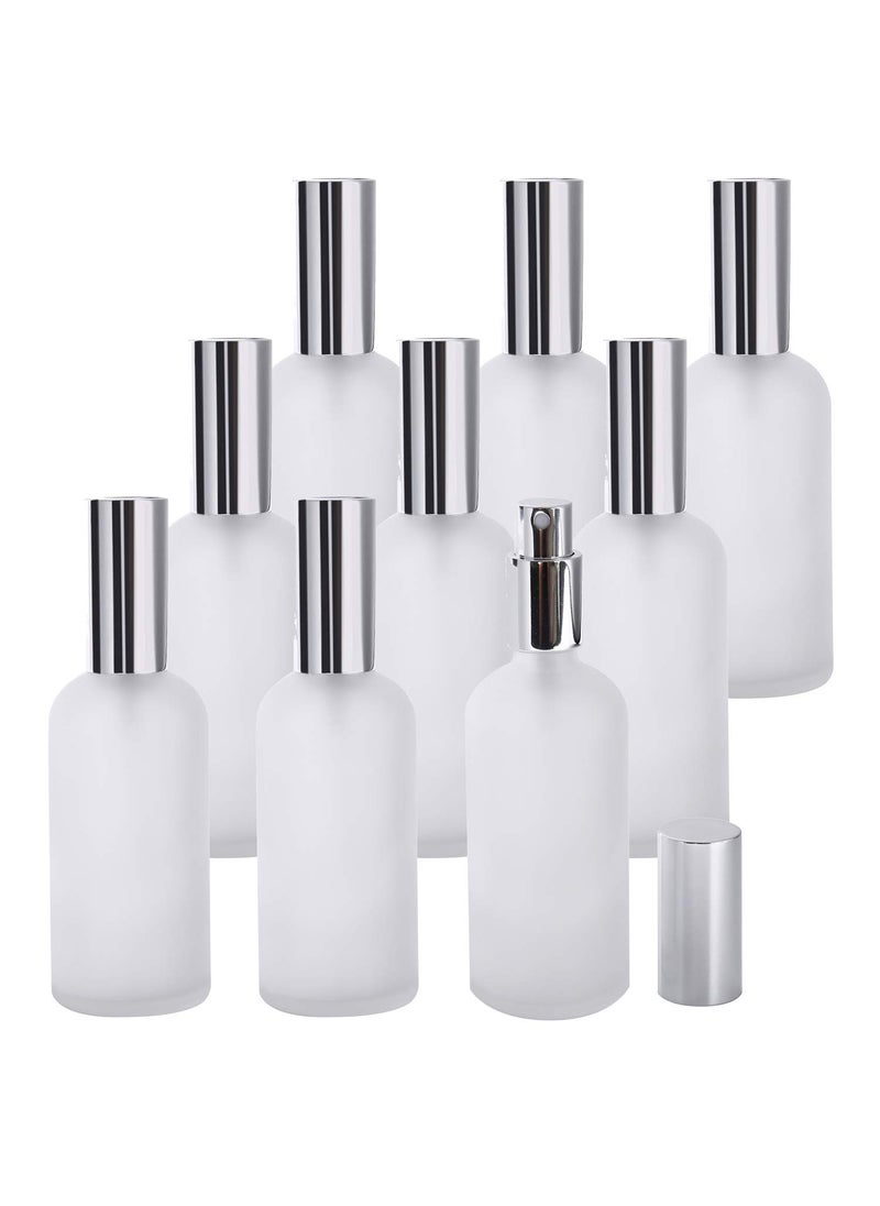 Bekith Bekith 9 Pack 3oz Glass Spray Bottles with Fine Mist Sprayer & Pump Spray Cap, Refillable & Reusable Frosted Clear Empty Bottles for Essential Oils, Perfumes, Body Sprays 