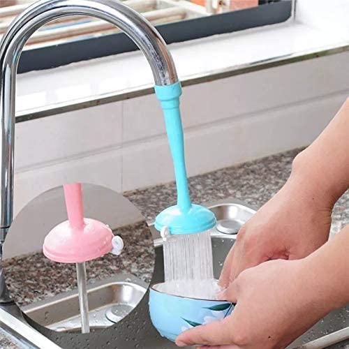 SILENCIO Plastic 2 Mode Adjustable Tap Extender Faucet Saving Water for Kitchen Water Outlet Shower Head, Filter Sprinkler (Multicolour), Unfinished, 13x2.2 cm - Image 1