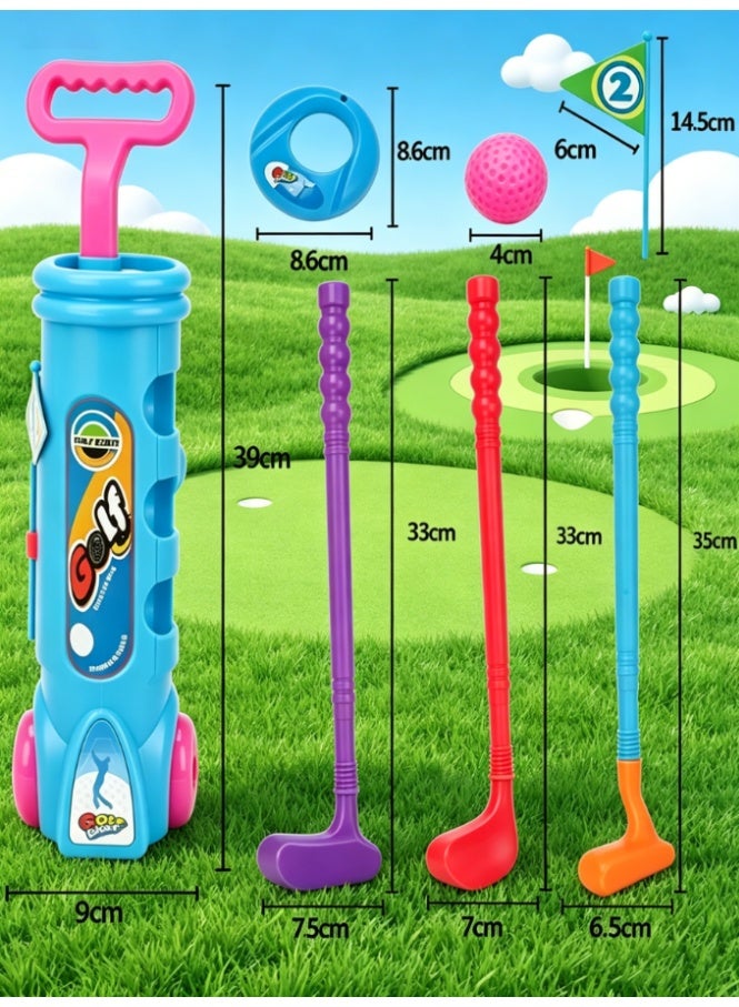 CityRiya-Long Toddler Golf Set, Kids Golf Toy with Cart, Clubs, Balls & Flags, Indoor Outdoor Golf Game for Boys Girls, Educational Sports Toy, Ideal Gift for Eid & Birthdays - Image 3