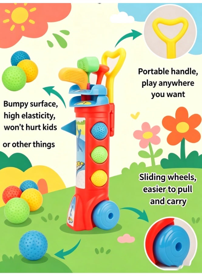 CityRiya-Long Toddler Golf Set, Kids Golf Toy with Cart, Clubs, Balls & Flags, Indoor Outdoor Golf Game for Boys Girls, Educational Sports Toy, Ideal Gift for Eid & Birthdays - Image 5