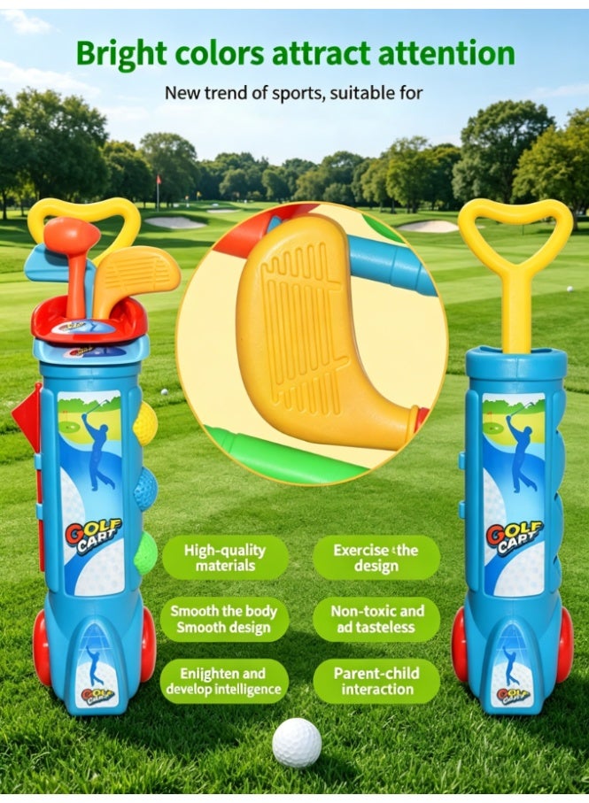 CityRiya-Long Toddler Golf Set, Kids Golf Toy with Cart, Clubs, Balls & Flags, Indoor Outdoor Golf Game for Boys Girls, Educational Sports Toy, Ideal Gift for Eid & Birthdays - Image 2