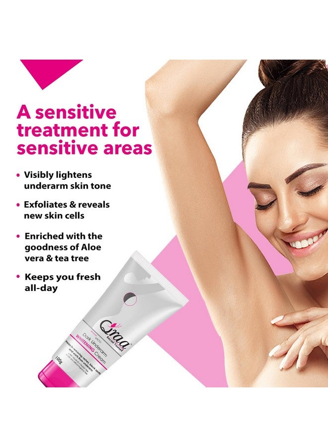 Qraa Advanced Lacto Dark Underarm Cream, 100g For even toned underarms - Paraben Free - Image 3