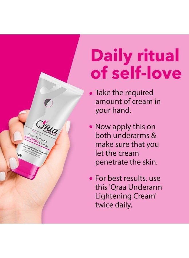 Qraa Advanced Lacto Dark Underarm Cream, 100g For even toned underarms - Paraben Free - Image 4