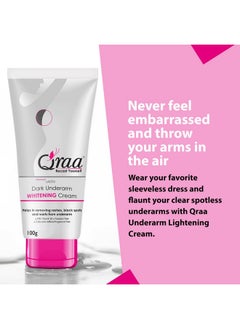 Qraa Qraa Advanced Lacto Dark Underarm Cream, 100g For even toned underarms - Paraben Free  - Image 2