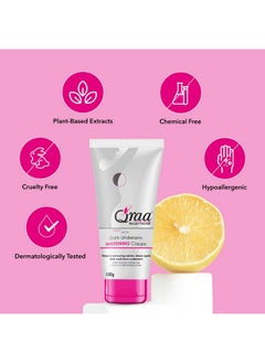 Qraa Qraa Advanced Lacto Dark Underarm Cream, 100g For even toned underarms - Paraben Free  - Image 5