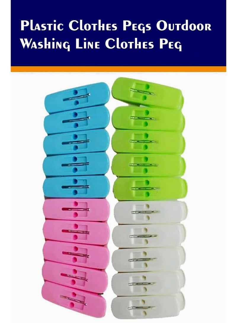 Plastic Washing Line Clothes Pegs 5 cm Pack of 20  - Image 2