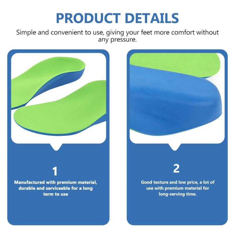Flat Feet Orthotic Insoles For Kids Arch Support Gait Correction Comfort 16cm - Image 4