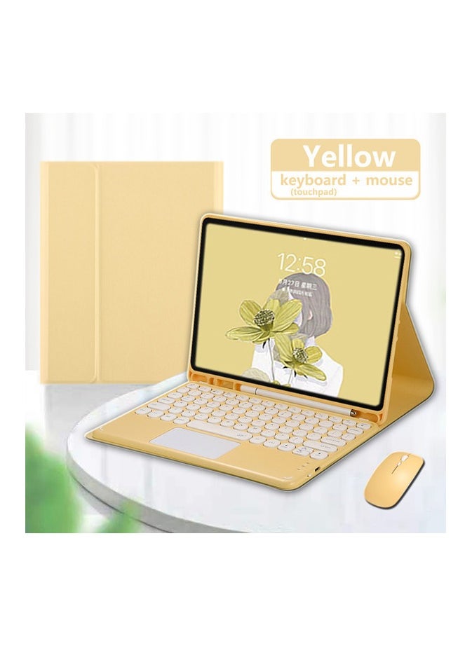 AROAQ - iPad 10th Generation Touchpad Keyboard Case Retro Round Key with Mouse Cute Color Keyboard with Trackpad Detachable Touch Keyboard iPad 10 2022 10.9 inch Cover - Image 1