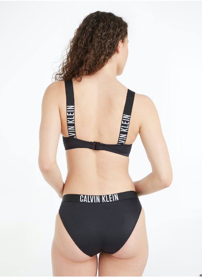 CALVIN KLEIN - Calvin Klein Women's Bikini Top - Bandeau - Swimwear - Polyamide , Black - Image 1