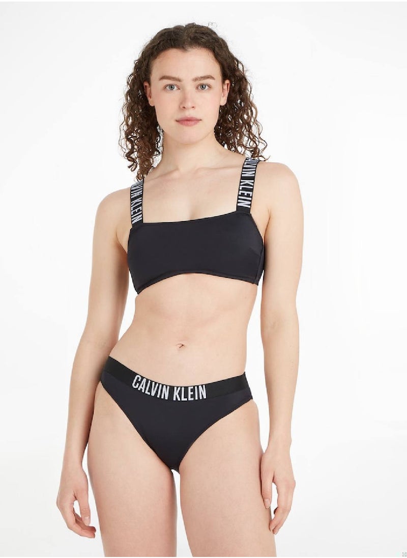 CALVIN KLEIN - Calvin Klein Women's Bikini Top - Bandeau - Swimwear - Polyamide , Black - Image 1