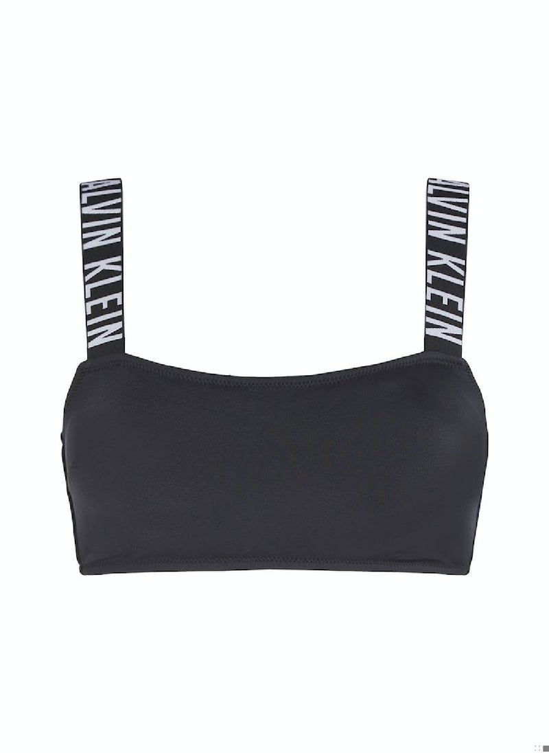 CALVIN KLEIN - Calvin Klein Women's Bikini Top - Bandeau - Swimwear - Polyamide , Black - Image 1