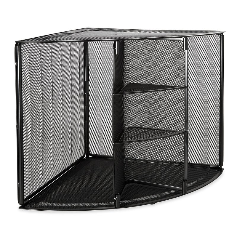 Rolodex Mesh Collection Corner Desktop Shelf Black 62630