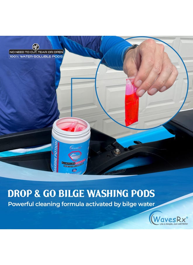 WAVESRX WAVESRX Salt Neutralizing BilgePods Drop & Go Bilge Cleaner & Degreaser for Boats & Jet Skis l Water-Activated Bilge Cleaner for Boats | Removes Salt Away & Mineral Deposits to Prevent Corrosion  - Image 2