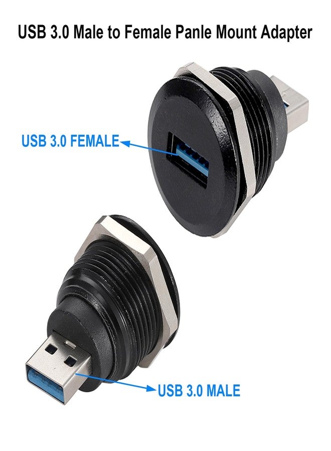 PENGLIN موصلات PENGLIN USB 3.0 عدد 2، موصل تحويل USB ذكر إلى أنثى، محول تمديد USB 3.0 للتثبيت على اللوحة لنقل البيانات/الشحن - Image 2
