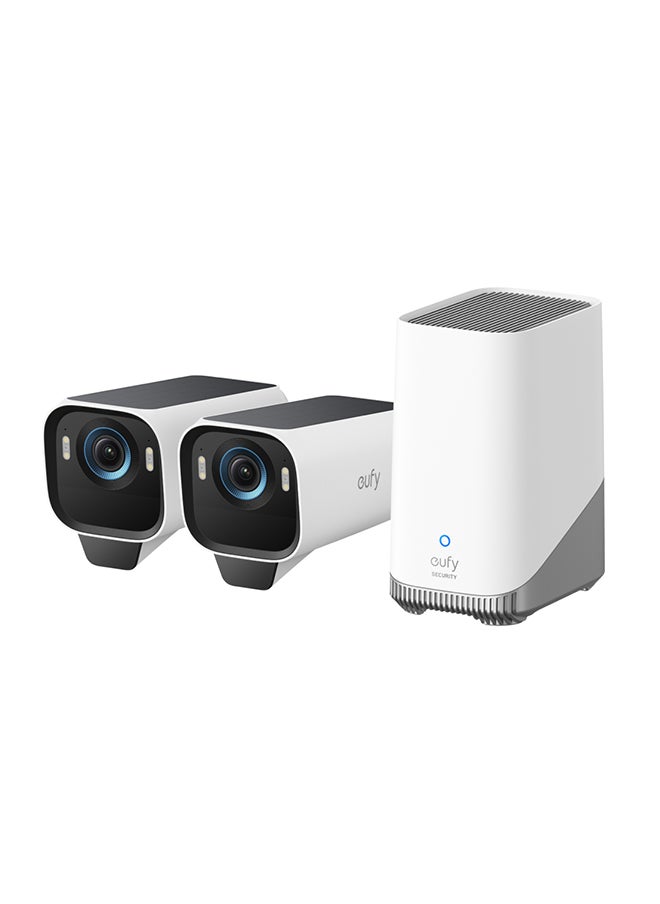 eufy eufy Security eufyCam S3 Pro 2-Cam Kit Solar Security Camera Outdoor Wireless with Solar Panel, Colour Night Vision, 4K, Forever Power 2.0, Face Recognition AI, Expandable Local Storage No Monthly Fee  - Image 1