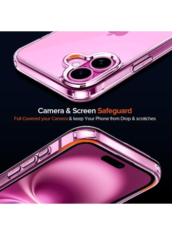 4 in 1 for iPhone 16 Case, Compatible with MagSafe, with 3X Screen Protectors, Anti-Yellowing Military-Grade Protection, Shockproof Slim Magnetic Phone Case for iPhone 16 6.1", Clear - Image 5