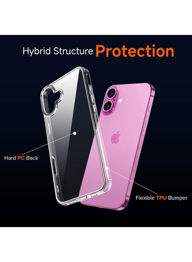 4 in 1 for iPhone 16 Case, Compatible with MagSafe, with 3X Screen Protectors, Anti-Yellowing Military-Grade Protection, Shockproof Slim Magnetic Phone Case for iPhone 16 6.1", Clear - Image 3