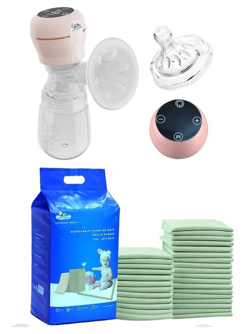 لطف وحضن جهاز شفط الحليب الكهربائي مع فوط تغيير الأطفال – عبوة 30 (أخضر، 60×90 سم) - Image 1