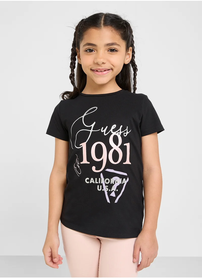 جس Kids Graphics Print  T-Shirt