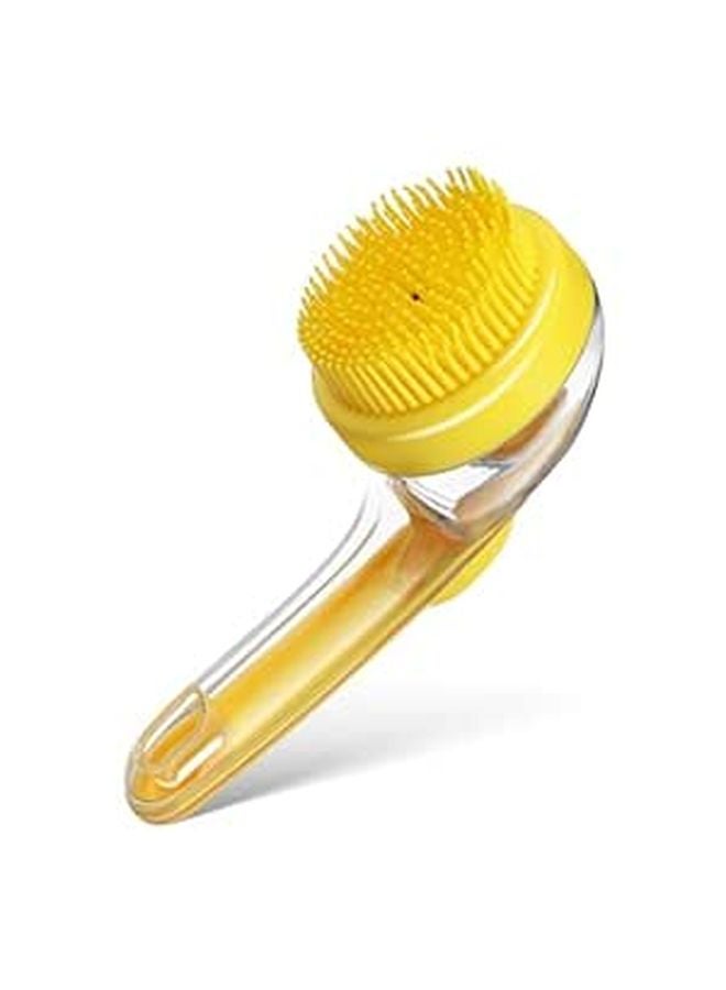 Long Handle Pet Bath Brush With Shampoo Dispenser For Dog Cat Grooming Massage - Image 1