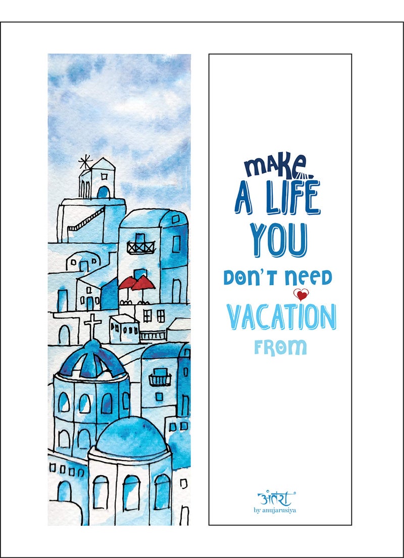 anujarusiya Pretty Places Bookmarks Set of 5 - Matte Laminated, 2.25x7.5 Inches, City Illustration with Quotes at The Back | Perfect Gifts for Book Lovers - Image 5