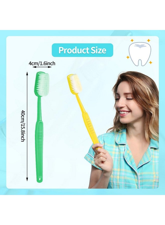 Ceonam 2 Pack 15.75X1.57 Inches Giant Toothbrush Props, Oversized Gag Novelty Bath Brushes, Huge Comedy Item For Costume Accessory, Photo Shoots, Party Favors, Pet Grooming, Yellow And Green - Image 2